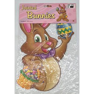 Jointed‎ Bunnies Wall Hanging, 16" Tall Pack of 2